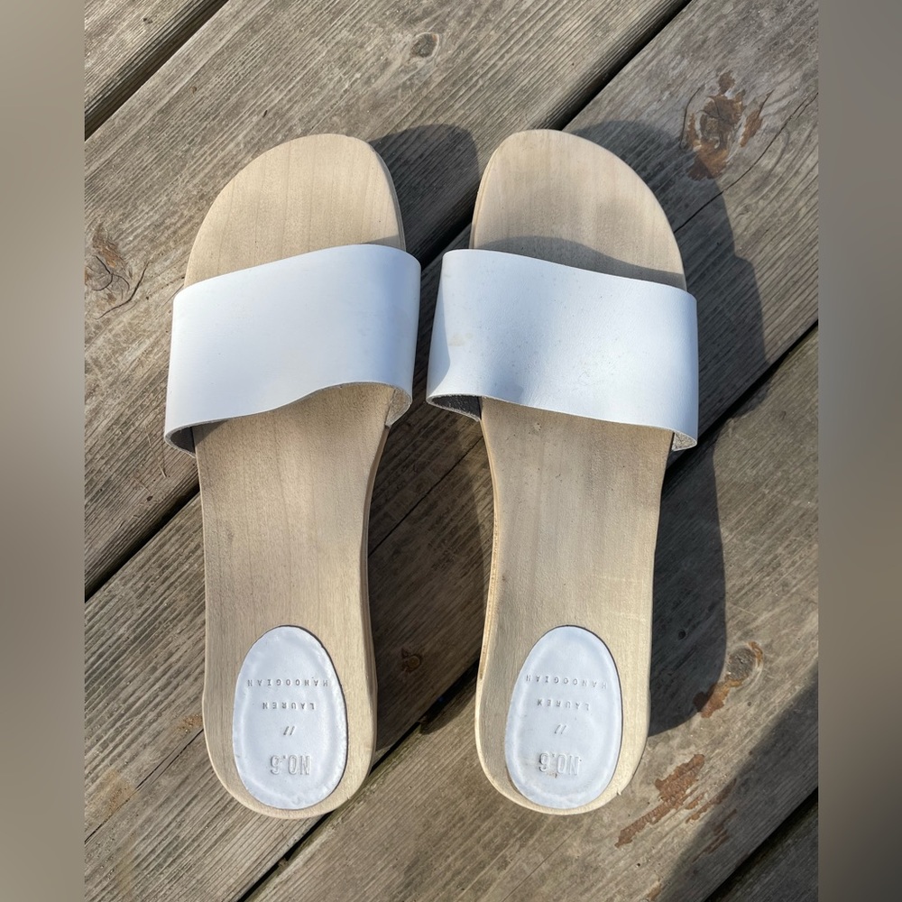 Lauren Manoogian x No. 6 rare collab clogs with white leather size 40